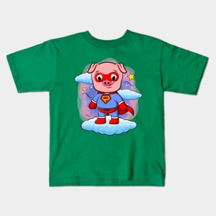 Pig Superhero Costume Kids T-Shirt